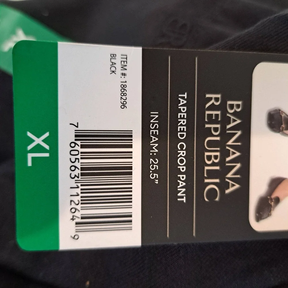 Banana Republic Womens Pants XL Black NWT Tapered Crop 1862-252